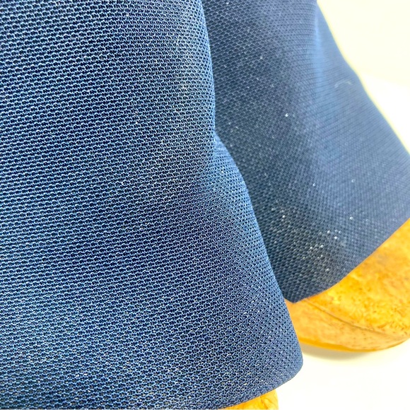 LUCKY BRAND Marilynn Wedge Sandals Tall Heels Navy Blue Womens Size 9 - Picture 13 of 14